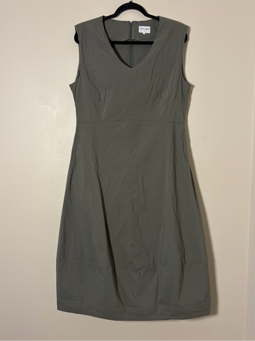 FOIL | The Bubbles Time Trapeze midi dress Palm Green Poplin Womens size 12